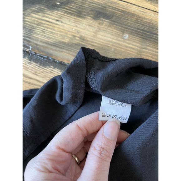 QED London Black Button Front Short Puff Sleeve Crop Top Size 10 - Picture 6 of 6